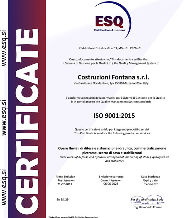 Certificazione di qualità ISO 9001